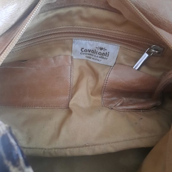 Cavalcanti Leopard Print Tan Leather Tote Bag - Picture 7 of 9